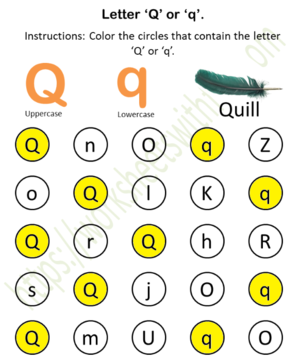  Fïnd and Color (Q 或者 q) Worksheet 17