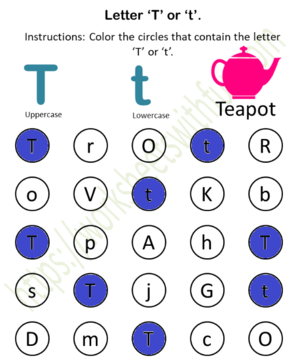 Fïnd and Color (T or t) Worksheet 20