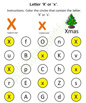  Fïnd and Color (X یا x) Worksheet 24