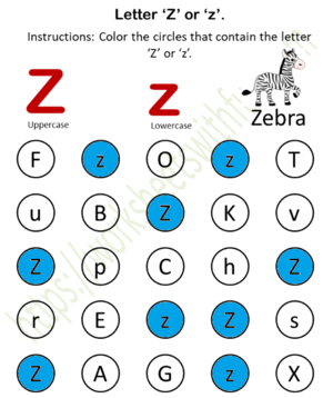 Fïnd and Color (Z or z) Worksheet 26