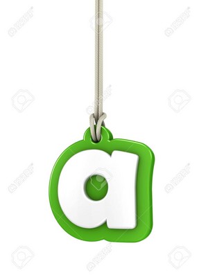  Green lowercase letter a hanging