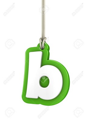  Green lowercase letter b hanging
