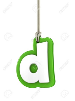  Green lowercase letter d hanging