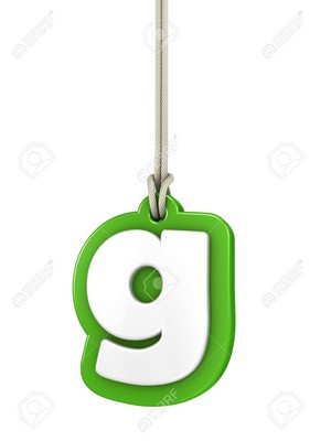  Green lowercase letter g hanging