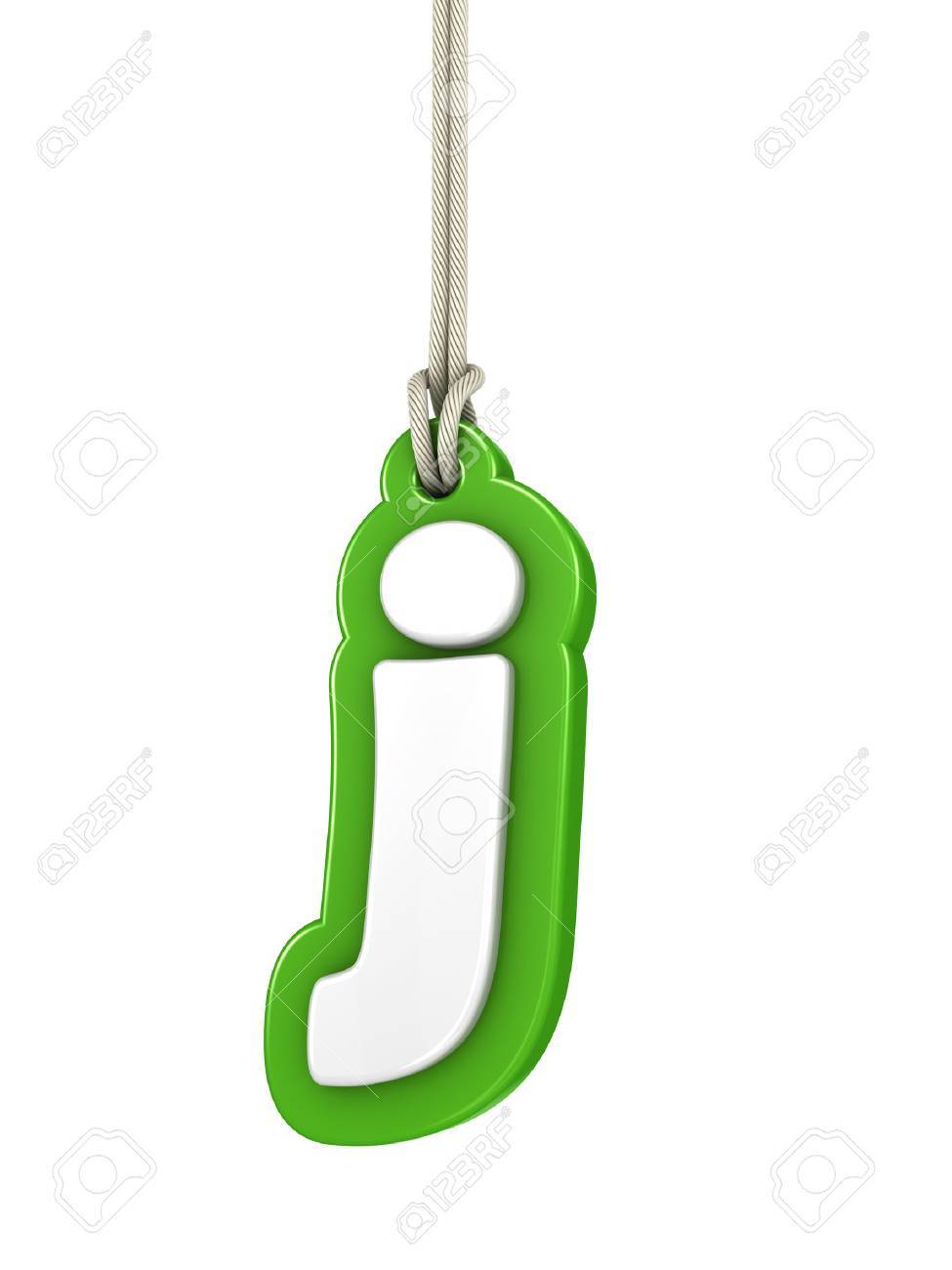 Green lowercase letter j hanging
