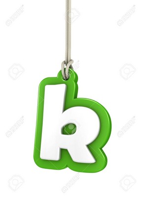  Green lowercase letter k hanging