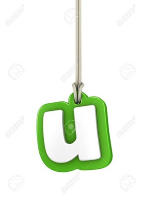  Green lowercase letter u hanging