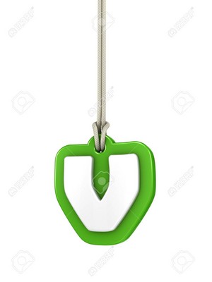  Green lowercase letter v hanging