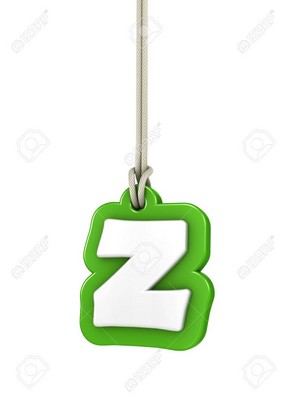  Green lowercase letter z hanging