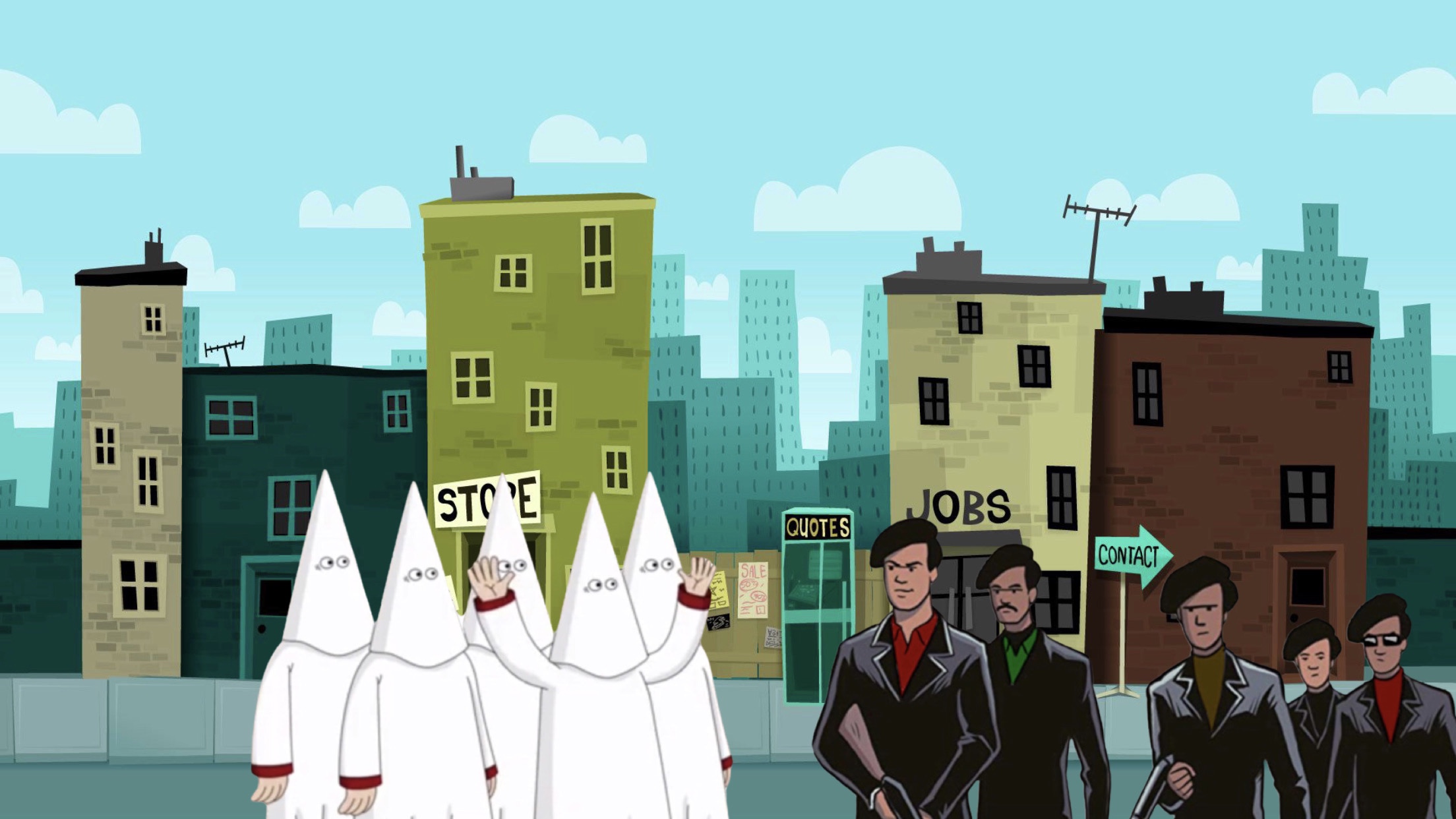 Ku Klux Klan VS Black Panthers Party animation 