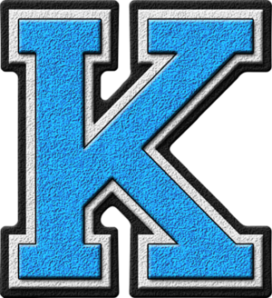 Light Blue Varsity Letter K