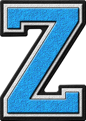  Light Blue Varsity Letter Z