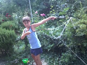  Nikita 'Xlson137' plays with soap bubbles in the garden