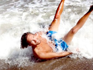  Nikita Xlson137 swims on the Primorskiy pantai in Yalta