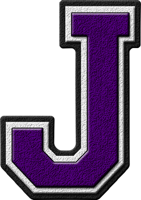 Purple Varsity Letter J