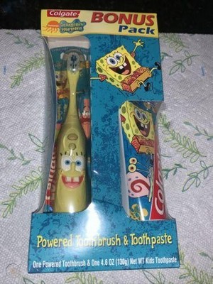  SpongeBob SquarePants colgate toothpaste and toothbrush