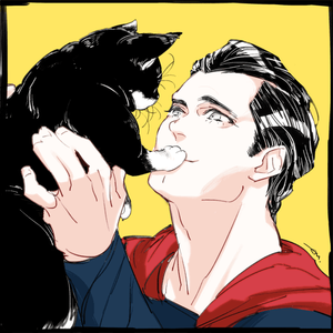  Superman with cat