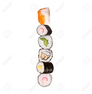  Sushi Alphabet Letter I Isolated On White Background