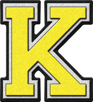  Yellow Varsity Letter K