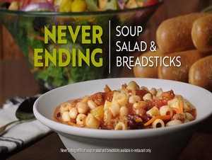  never ending suppe salat and breadsticks