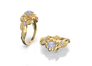  yellow vàng diamond hoa ring