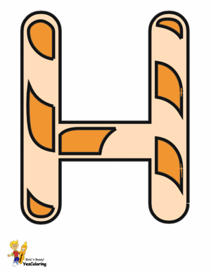  Candy Cane Coloring Pages Letter H