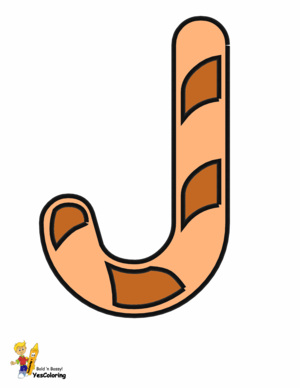  Candy Cane Coloring Pages Letter J