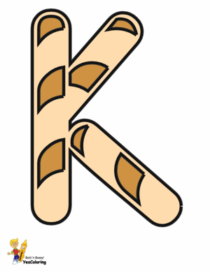 Candy Cane Coloring Pages Letter K