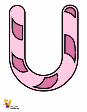 Candy Cane Coloring Pages Letter U
