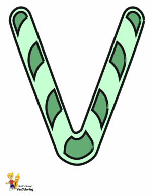  Candy Cane Coloring Pages Letter V