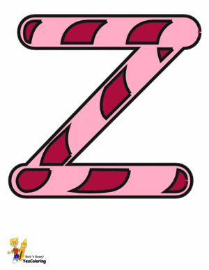  Candy Cane Coloring Pages Letter Z