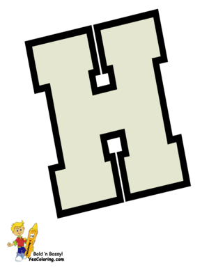 Cheerleader Coloring Of Letter H