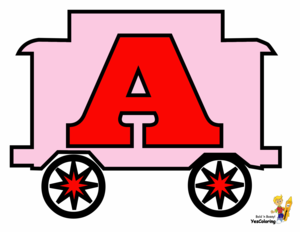 Coloring Train Learning Letter A
