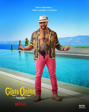 Dave Bautista as Duke Cody | Glass Onion: A Knives Out Mystery | Promotional poster
