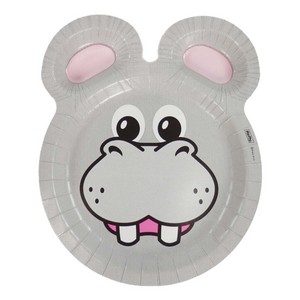  Hefty Zoo Pals Hippo Paper Plate