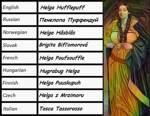  Helga Hufflepuff in different languages