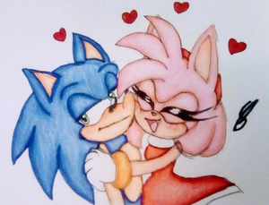 Just Sonic letting Amy hug him . . . Wait what?
