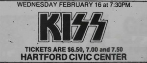  halik ~Hartford, Connecticut...February 16, 1977 (Rock and Roll Over Tour)