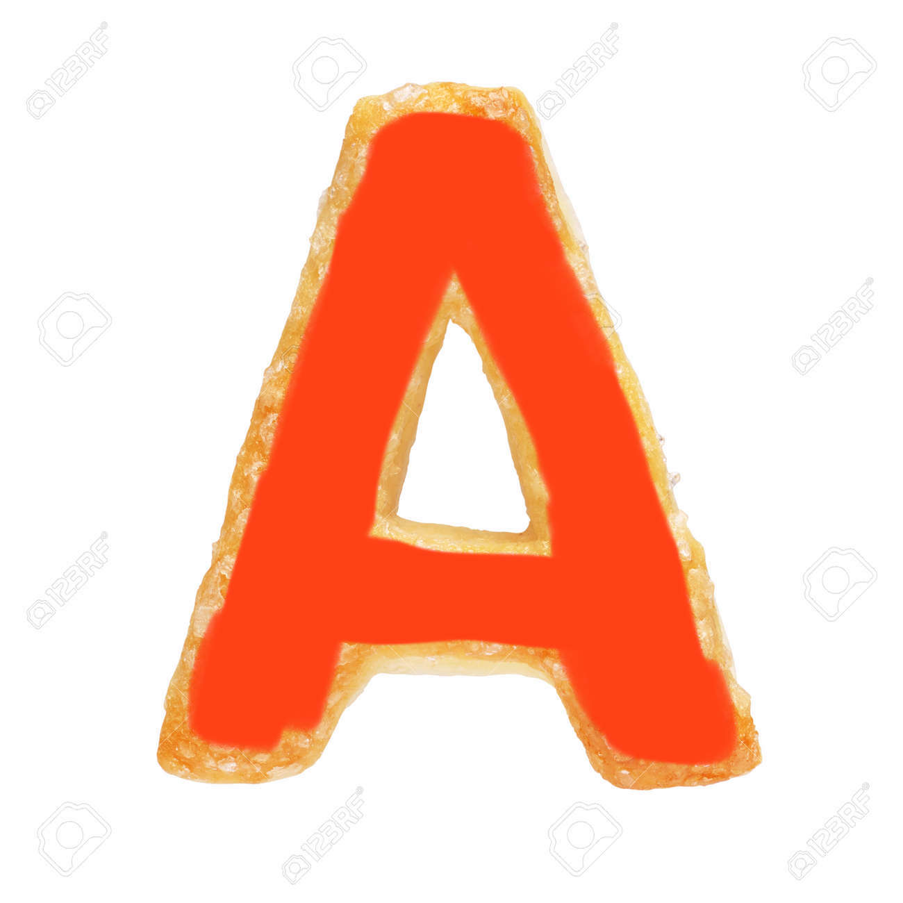  Letter A From Baked Dough Or Cookie