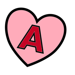  Letter A In 심장 Coloring Page