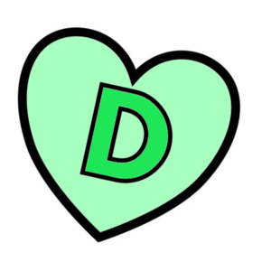  Letter D In coração Coloring Page