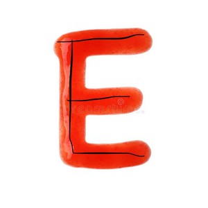  Letter E With Red Sauce