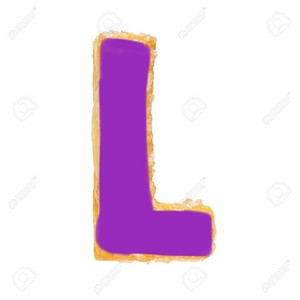 Letter L From Baked Dough Or Cookie