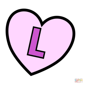 Letter L In Heart Coloring Page
