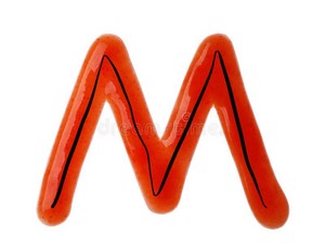 Letter M With Red Sauce