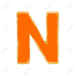  Letter N From Baked Dough of Cookie
