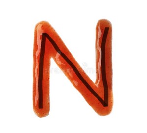  Letter N With Red Sauce