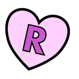  Letter R In cuore Coloring Page