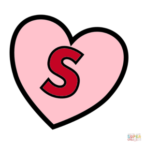 Letter S In 心 Coloring Page