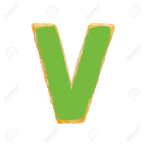  Letter V From Baked Dough или Cookie
